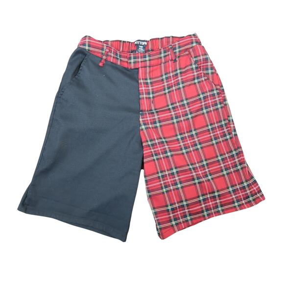 Hot Topic Red Plaid and Black Split Bermuda Shorts Womens M - Picture 1 of 4
